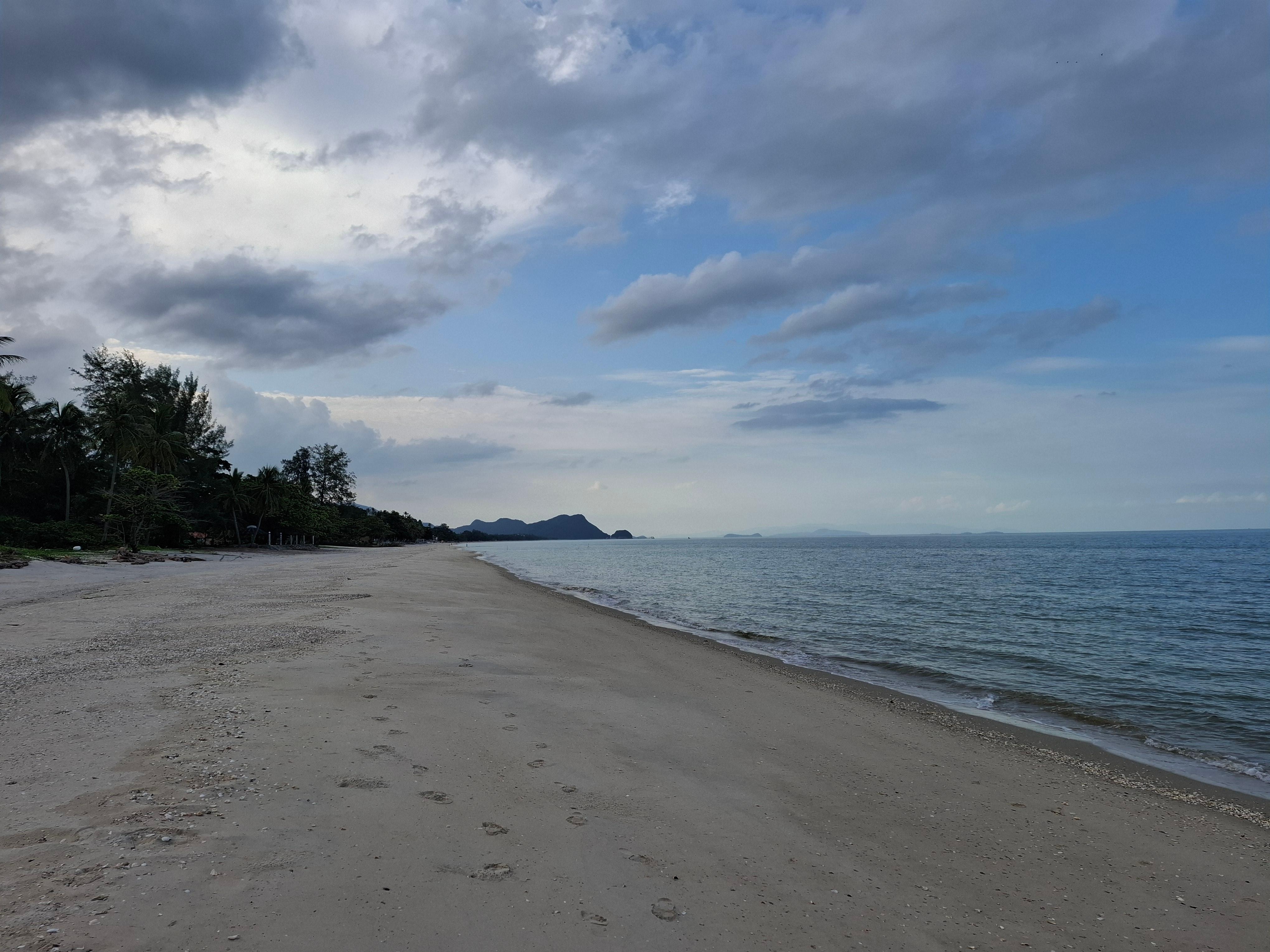 The nearby beach