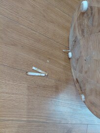 Dirt under the coffee table on arrival