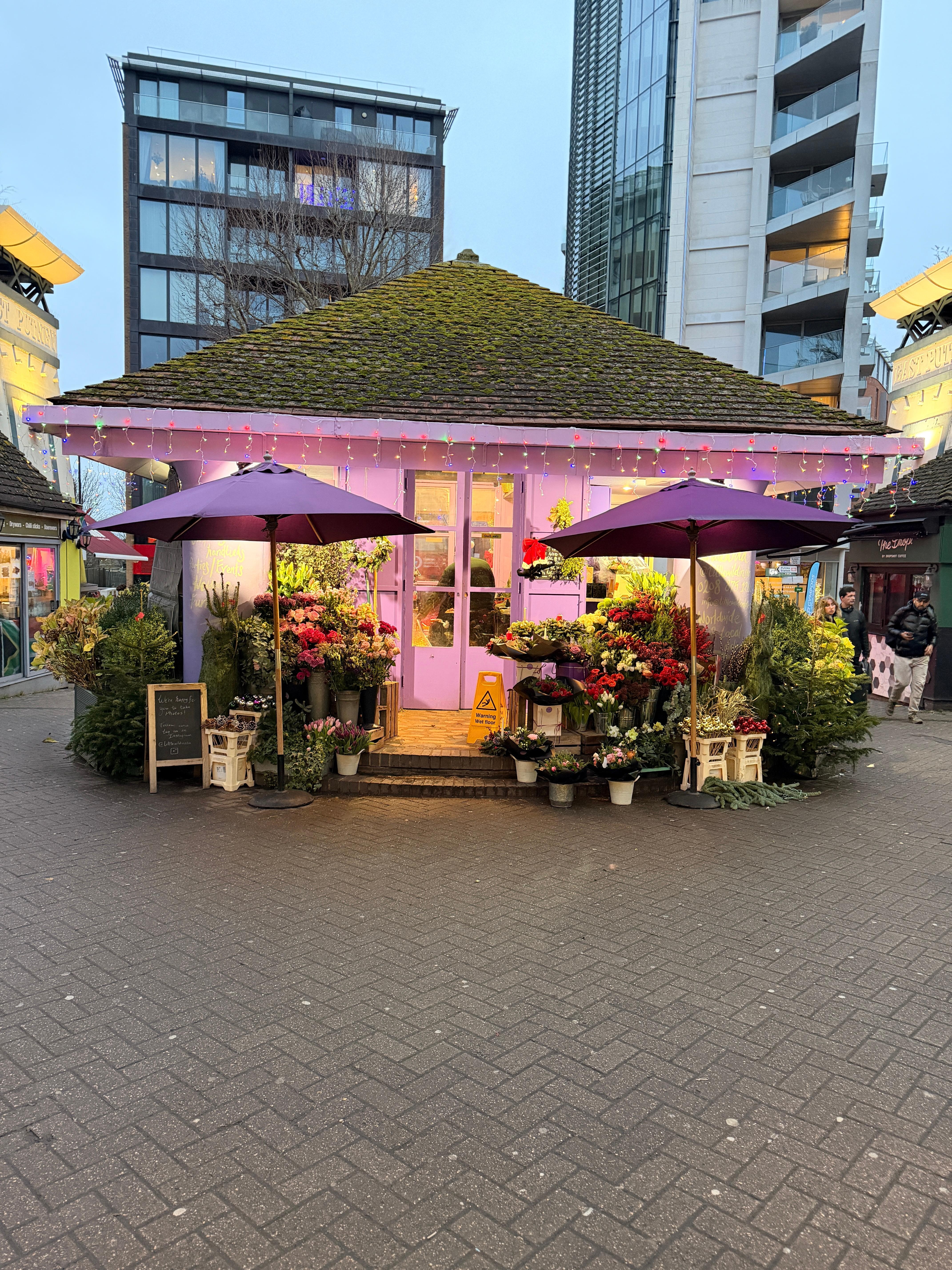 Flowers at East Putney Station - a 5 minute (or less) walk from the flat. 