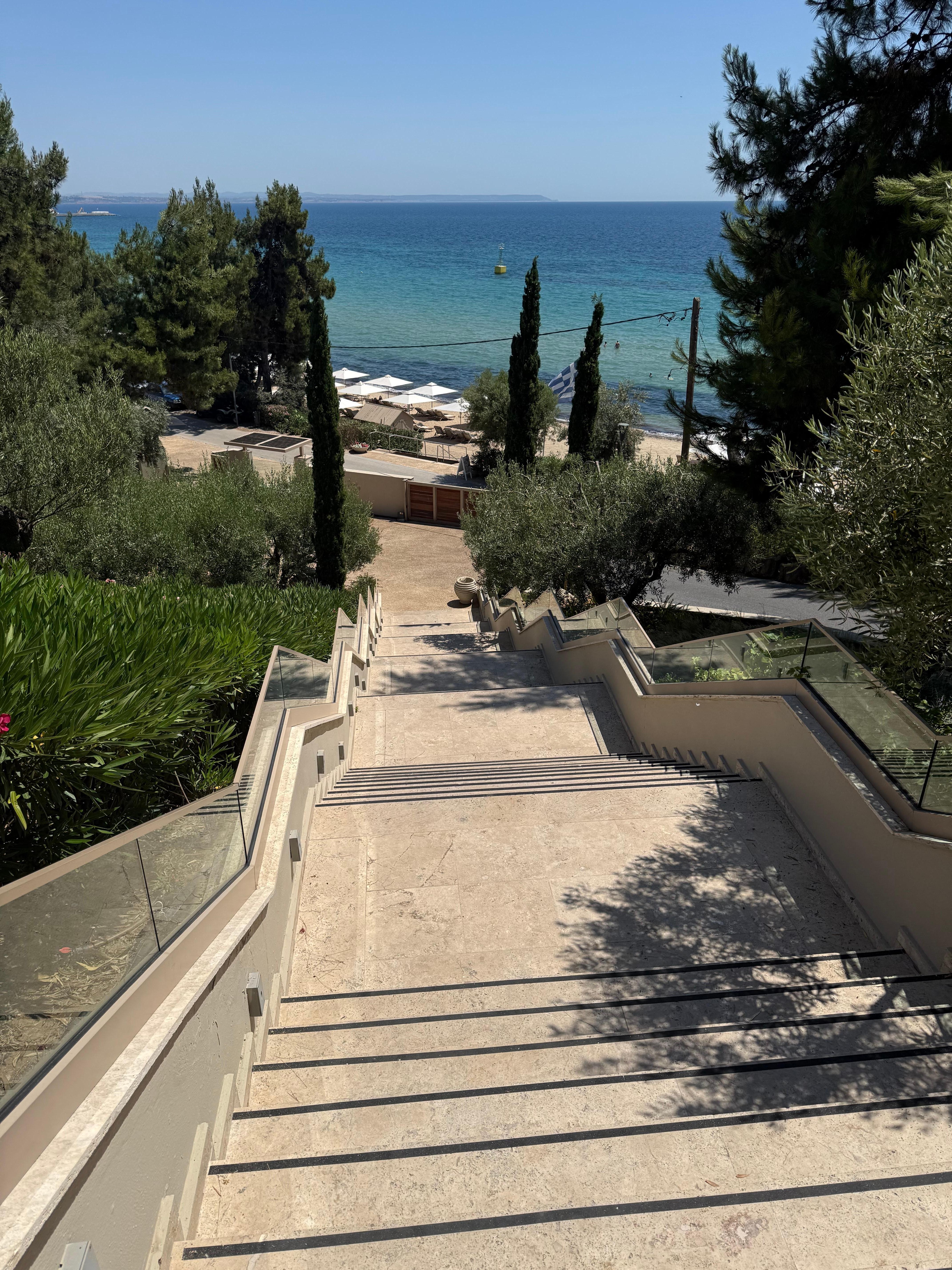 The steps down to the beach