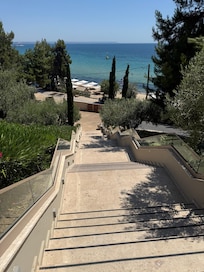 The steps down to the beach