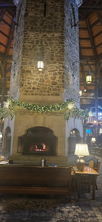 Lobby fireplaces
