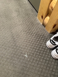 Toothpaste on the floor