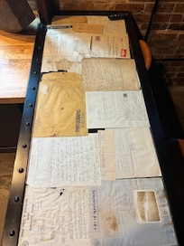 Table with historic documents