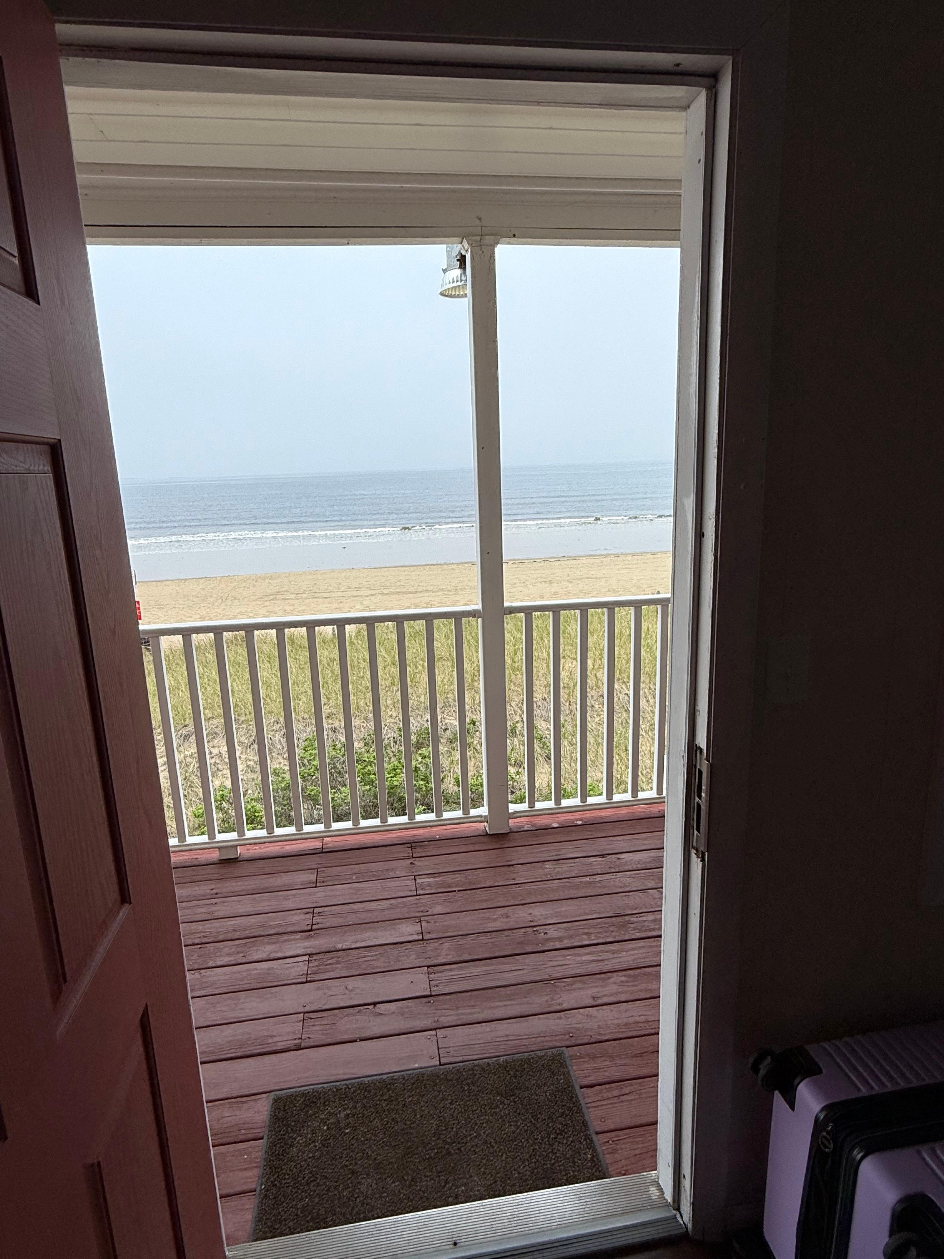 View from inside the room looking out.