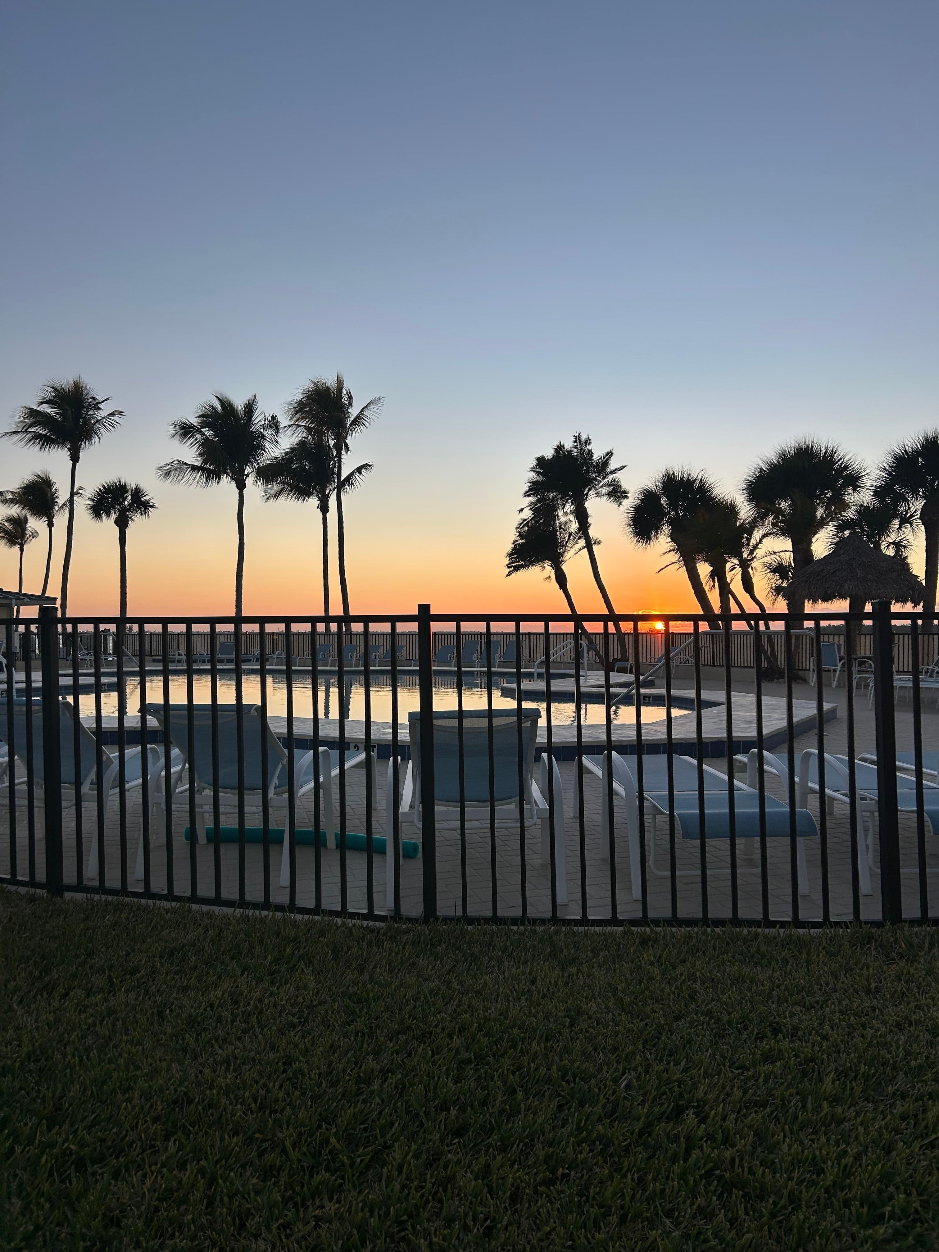 Sunsets from the pool and shore