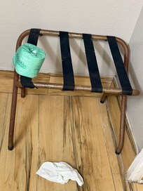 Rusty old luggage stand