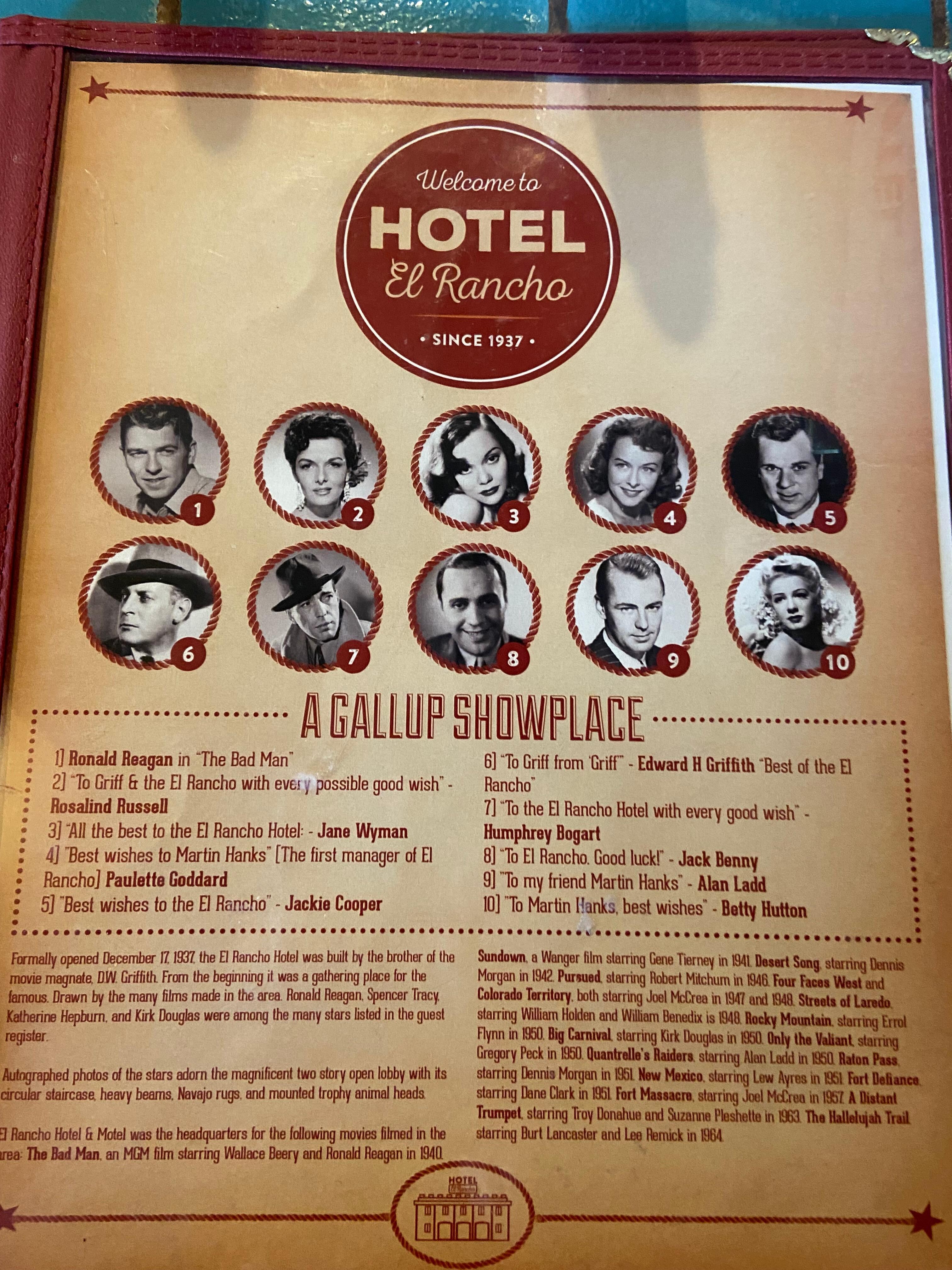 front of menu