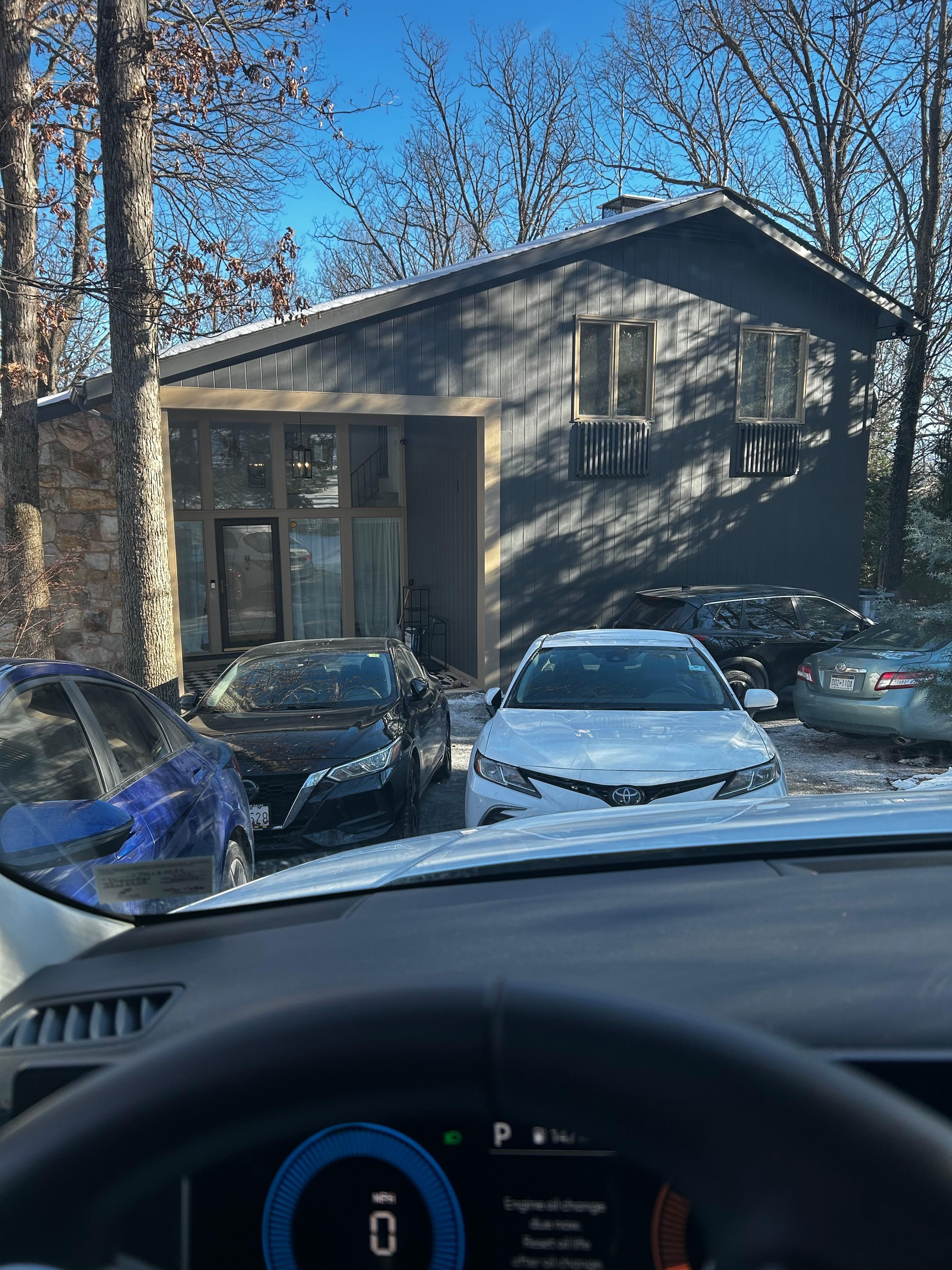 We were able to fit our cars in the driveway 