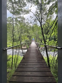 Suspension bridge on the walk from W. River Rd.