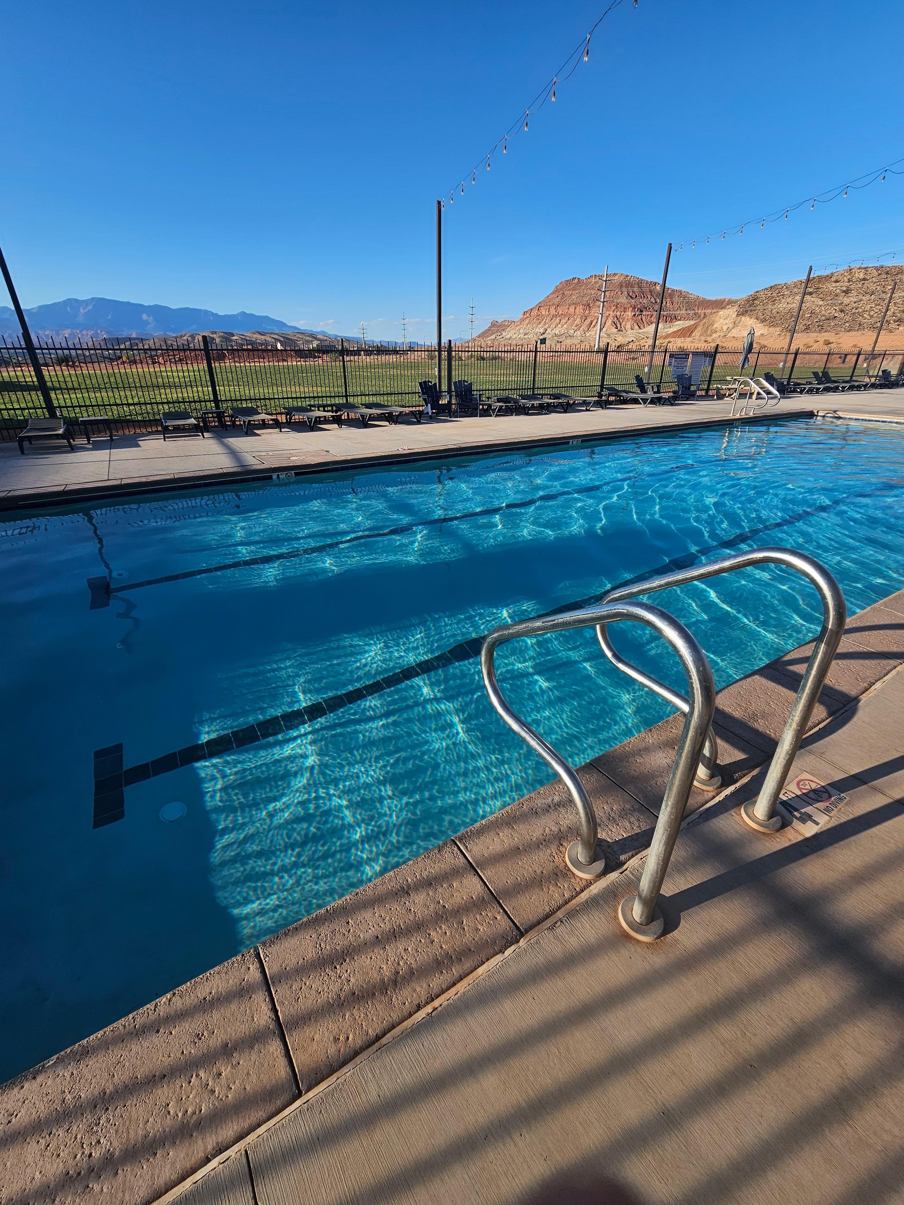 Pool area at property 