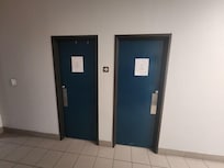 Lobby bathroom out of order