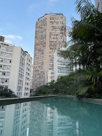 A vista da piscina
