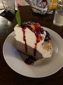 Homemade blackberry ice cream pie. Amazing. At the restaurant at Skyland Lodge.