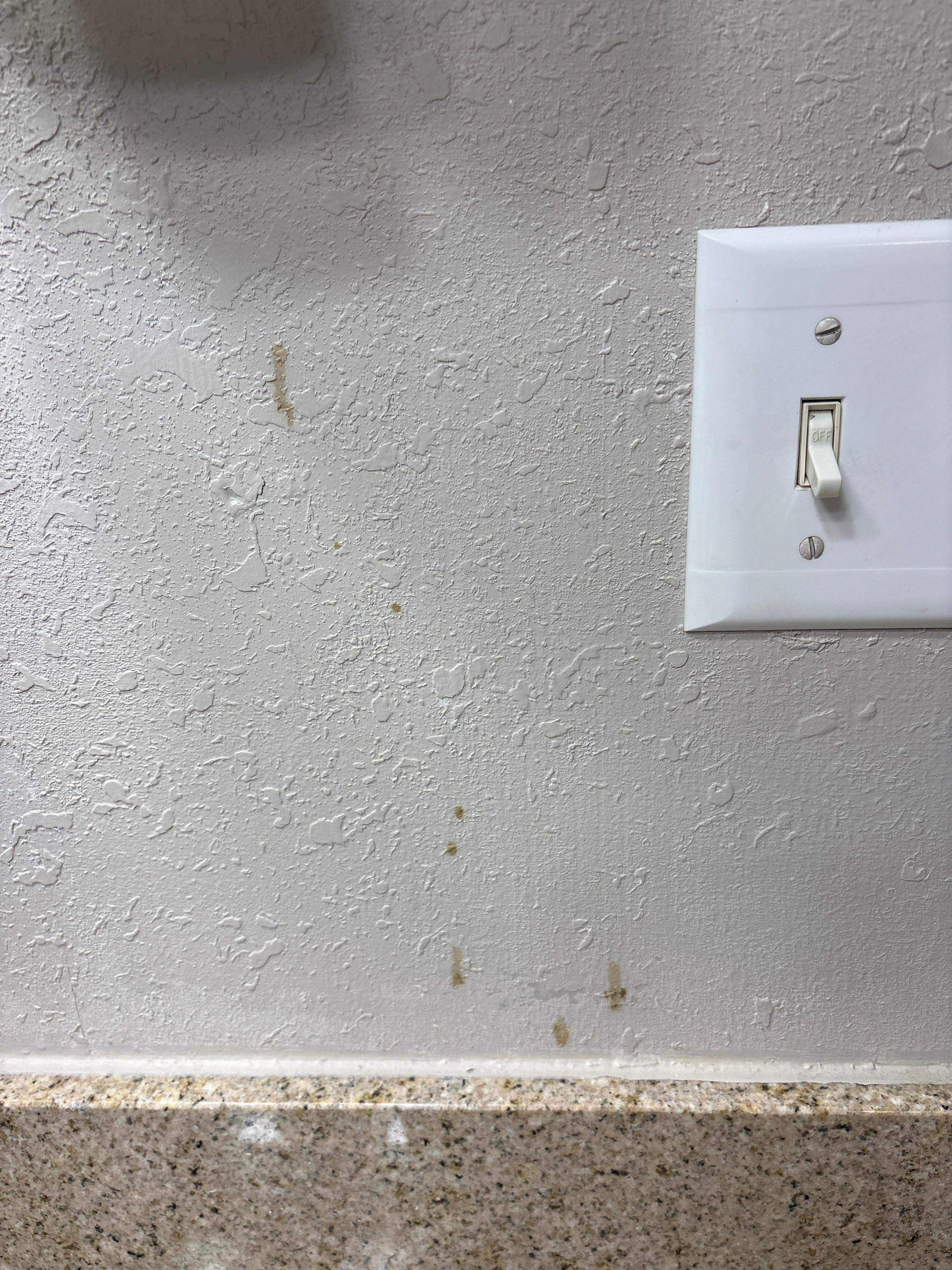 Bathroom wall not clean 