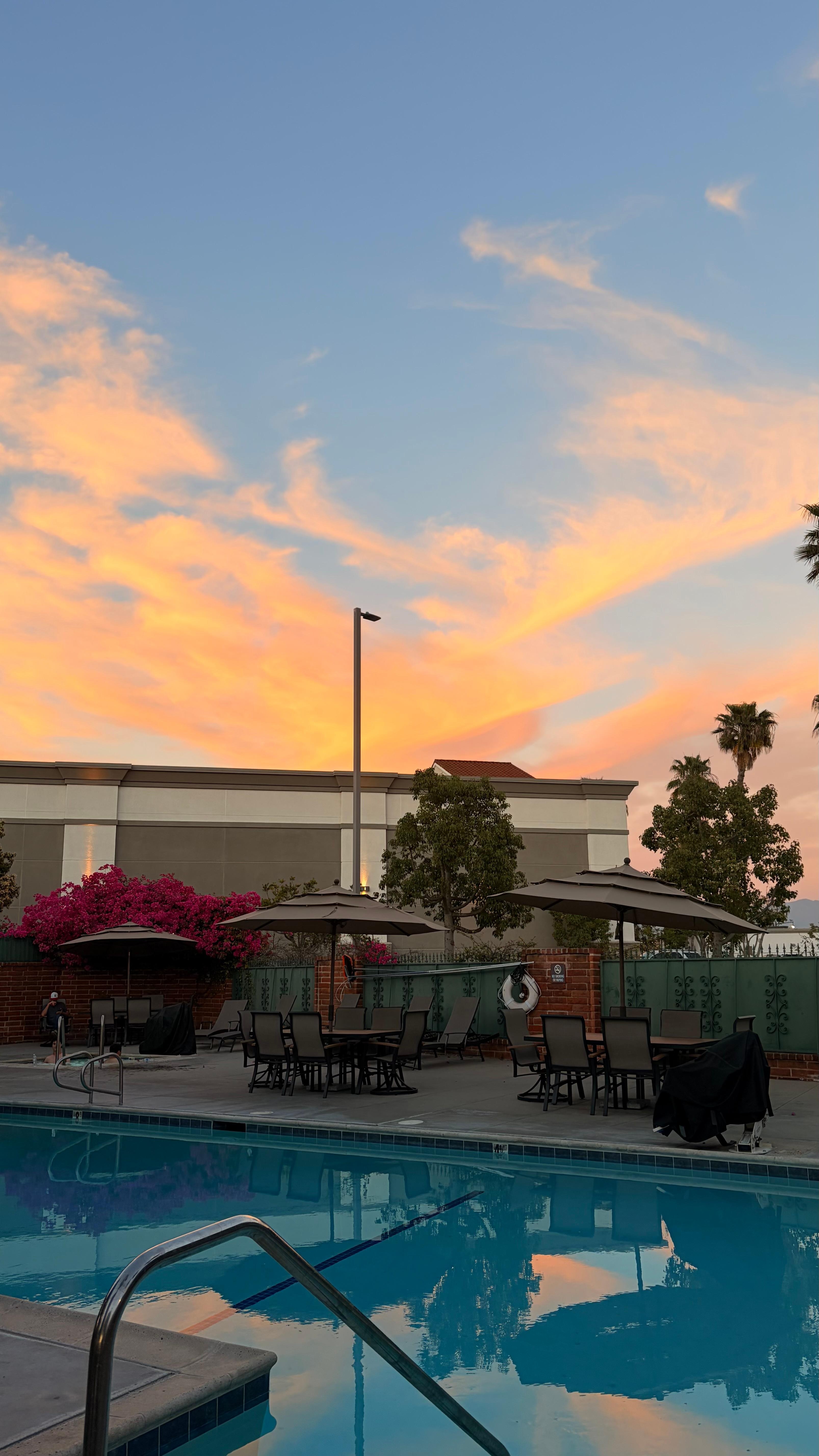 Good pool size also had a jacuzzi and sauna 