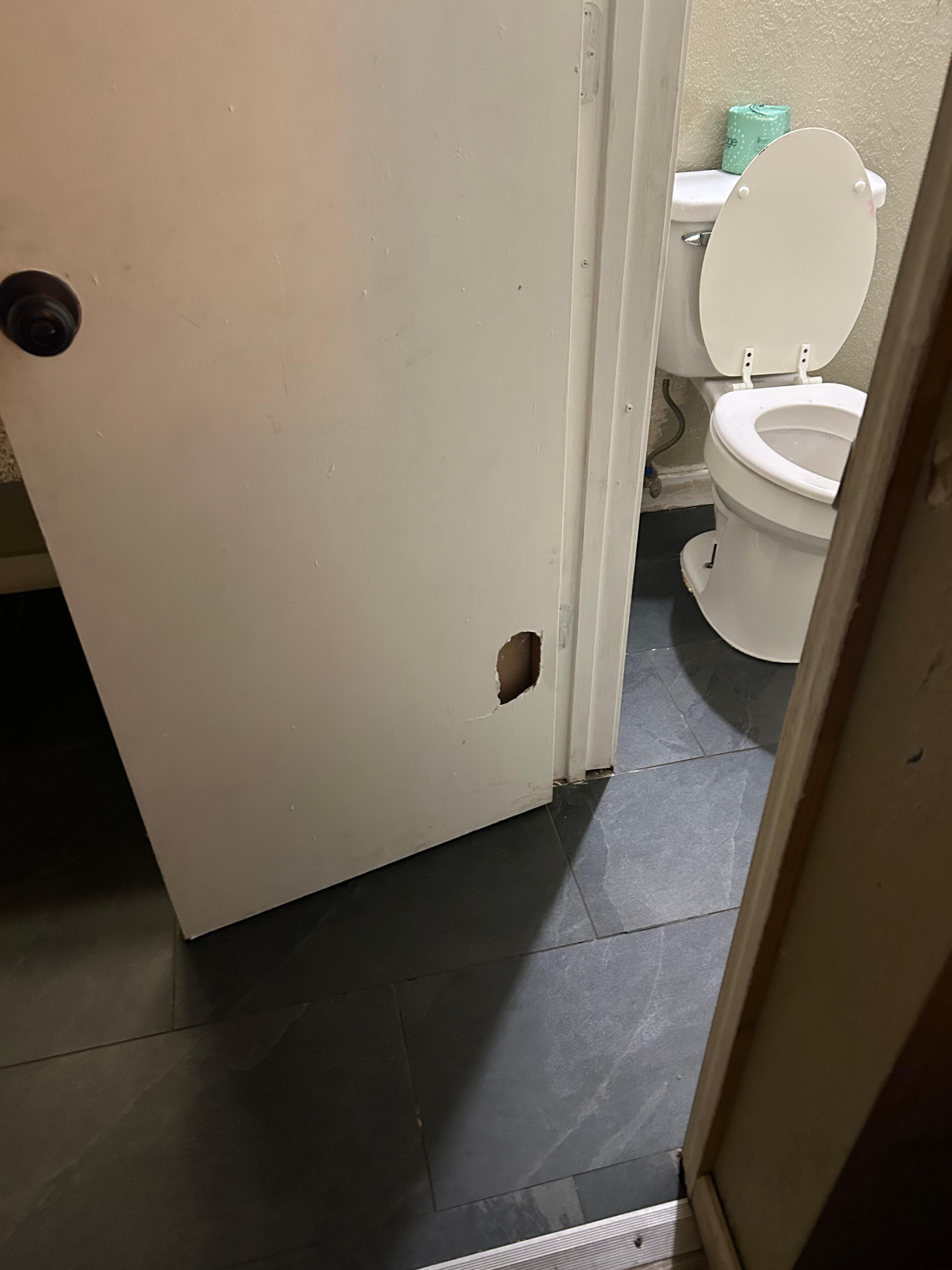 Hole in bathroom door