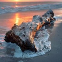 Driftwood beach sunset