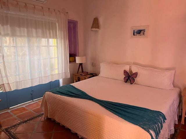 Tortugas 1; french doors out to lush courtyard with the fountains- very soothing to hear