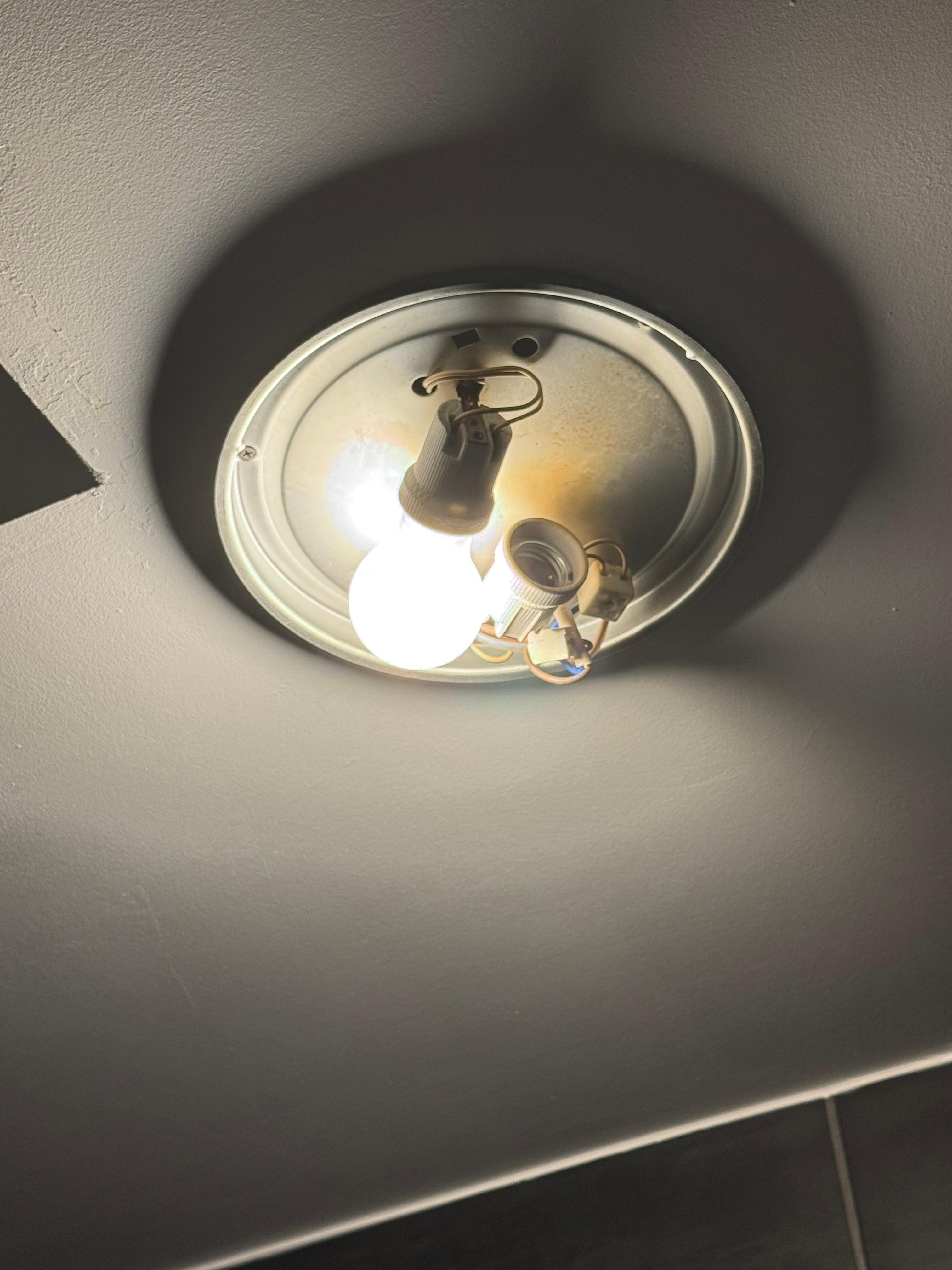 No cover on light and vent 