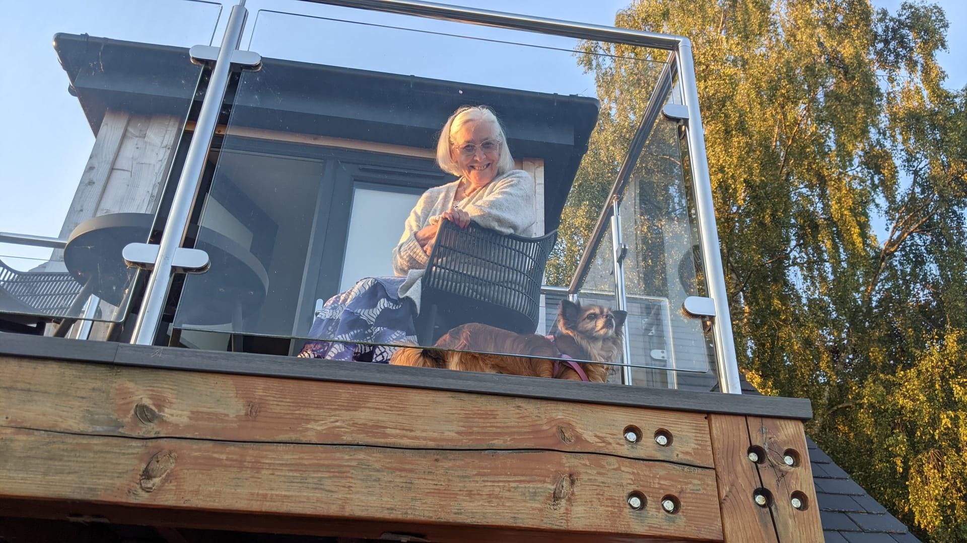 Sitting on the balcony of the bedroom one sunny morning.