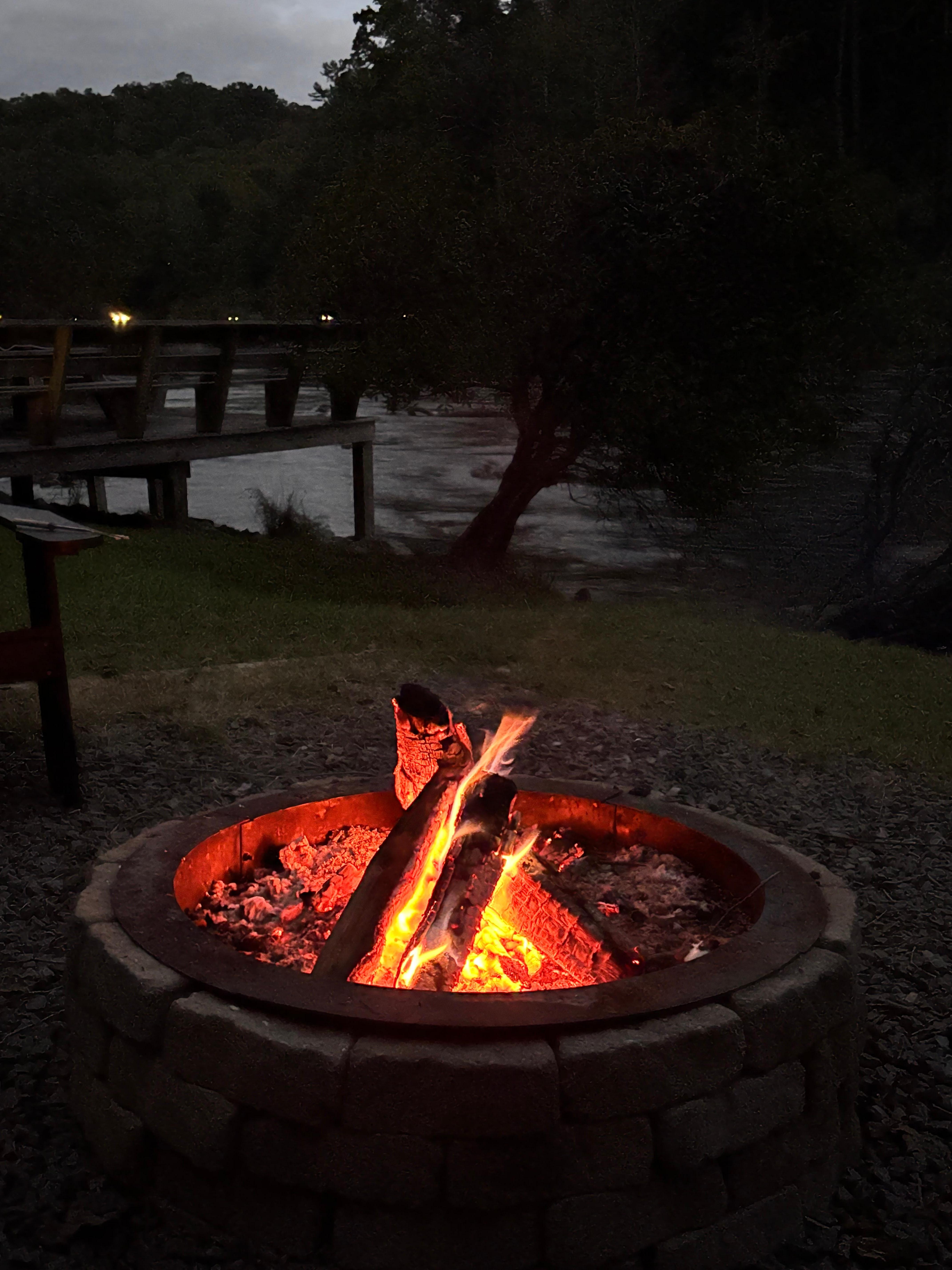 Fire pit by the river