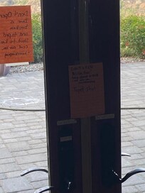This is the broken door connecting the main living area to the patio. This door was inoperable during our entire stay.