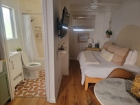 Its a Studio unit, on the ground floor.