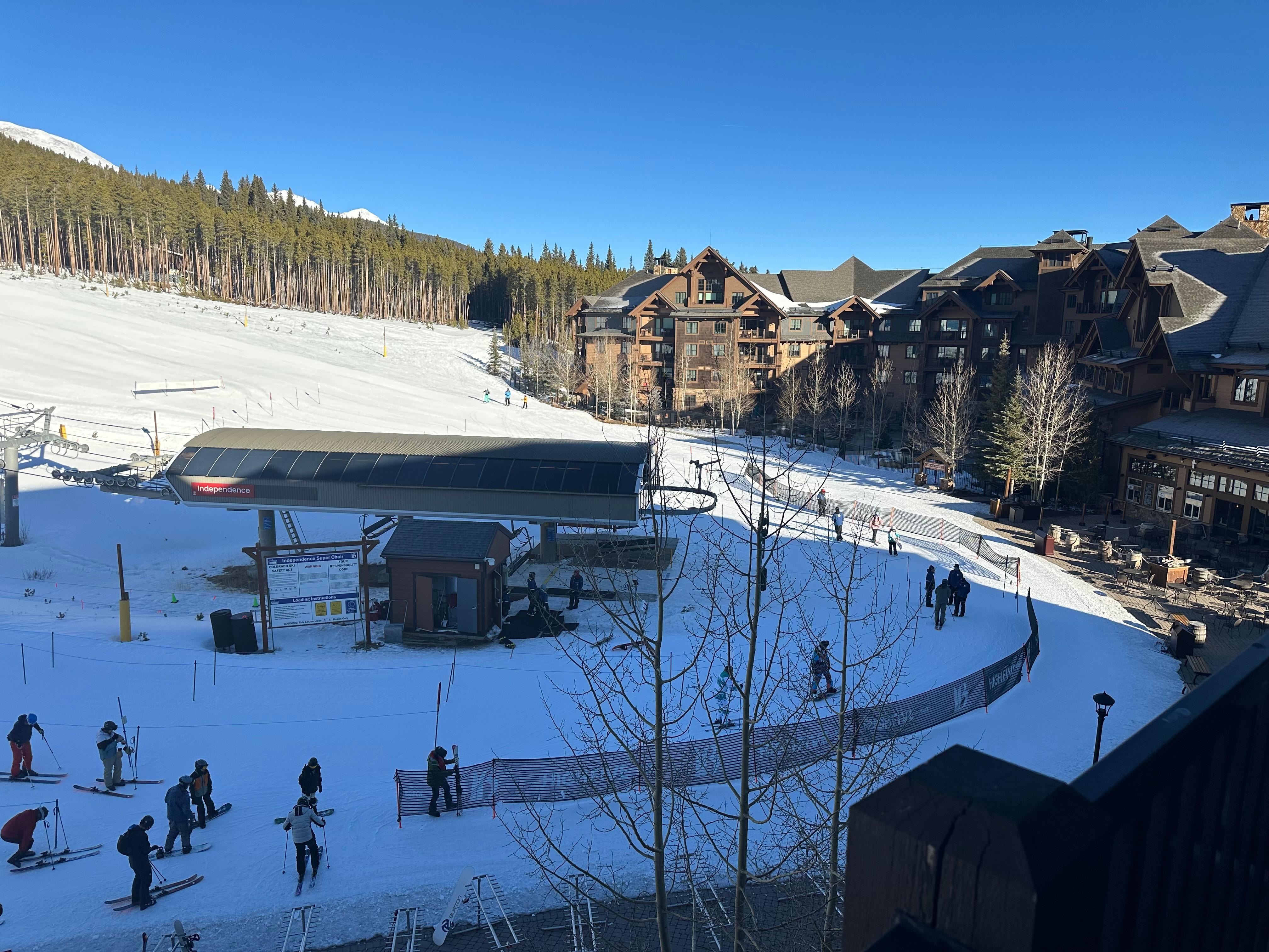 View from the balcony…overlooking the Independence Chair lift.
