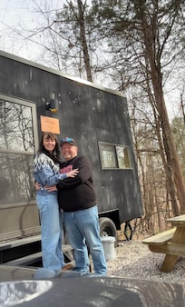 Our one year anniversary. Checked out of tv and phone and went off grid. It was great.