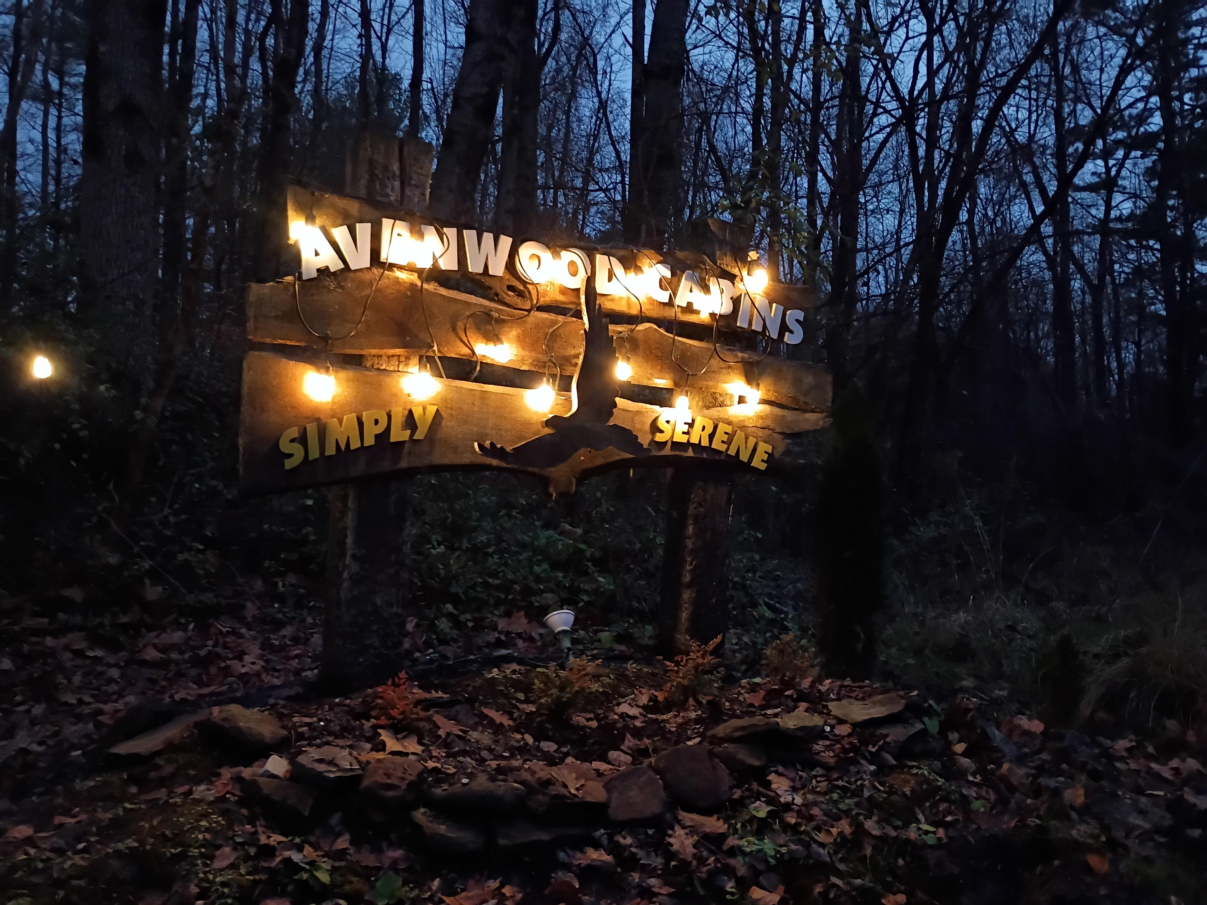 Sign at the front of property.