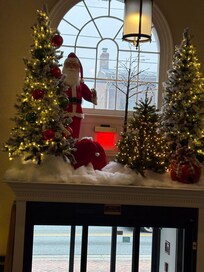 The Christmas display over the front door!