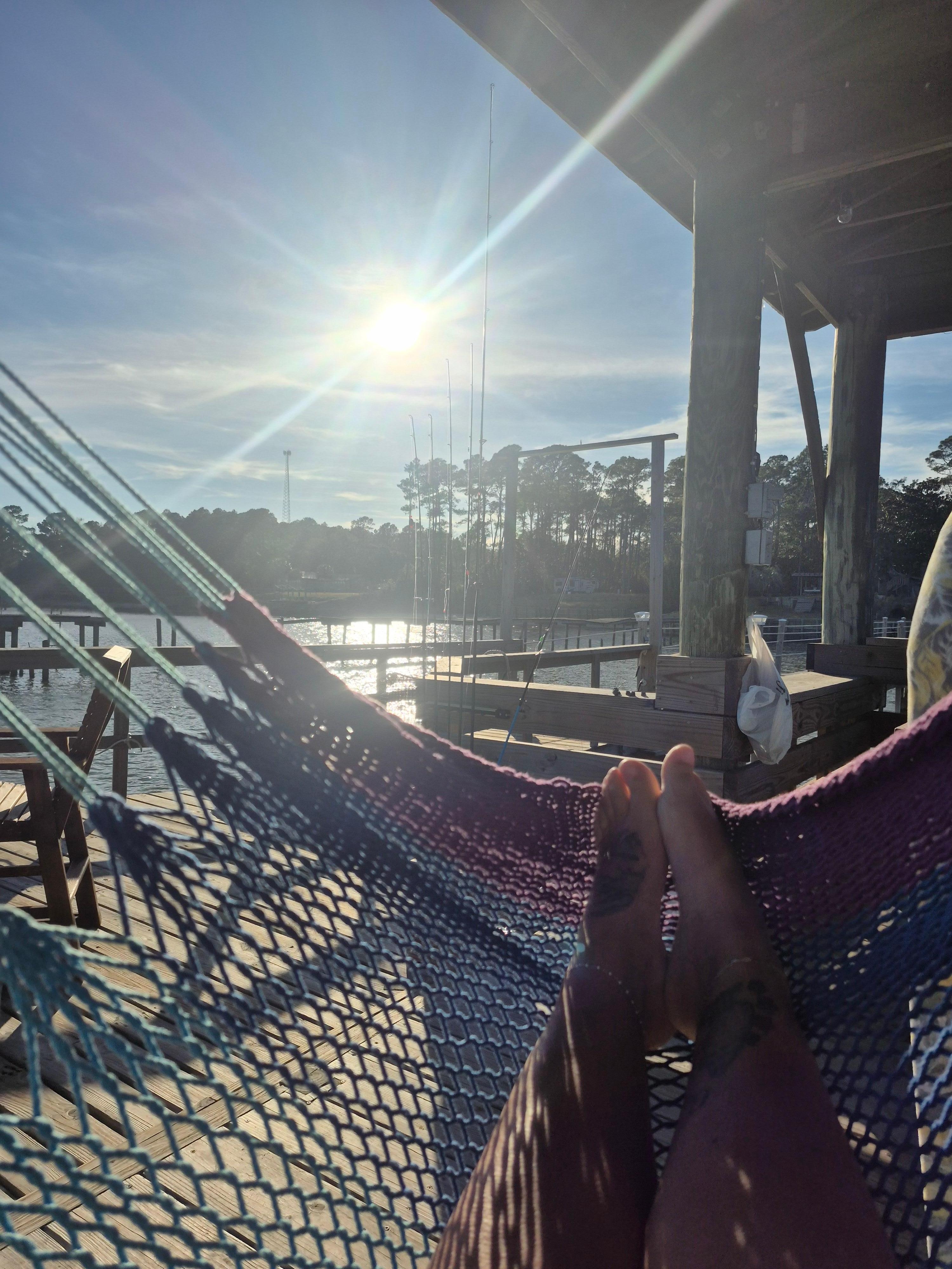 Catching some sun and reading on the pier. So. Peaceful. 