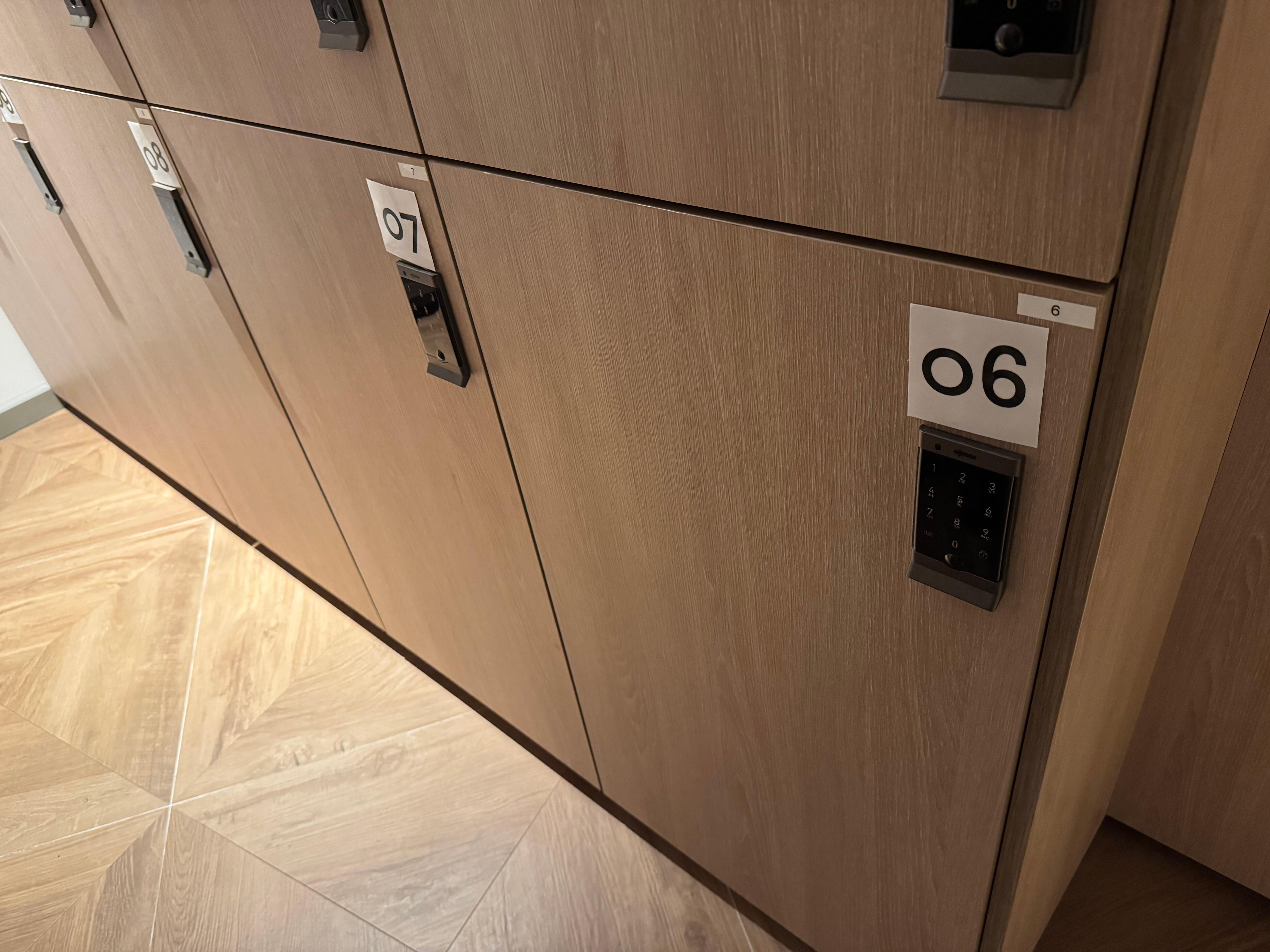 Luggage room with lockers to store luggage
