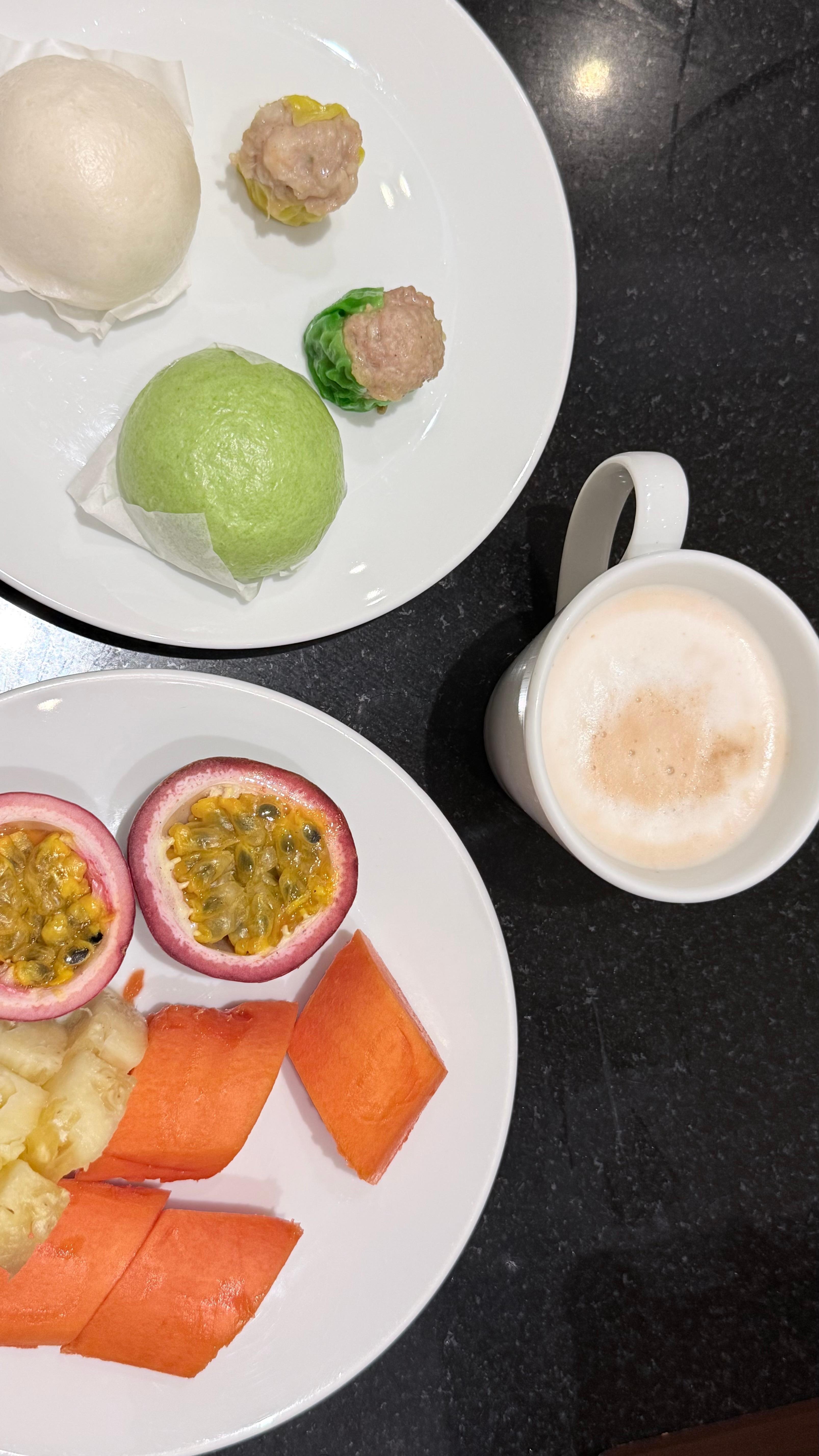 Fresh fruits everyday for breakfast with so may variety of foods as well.