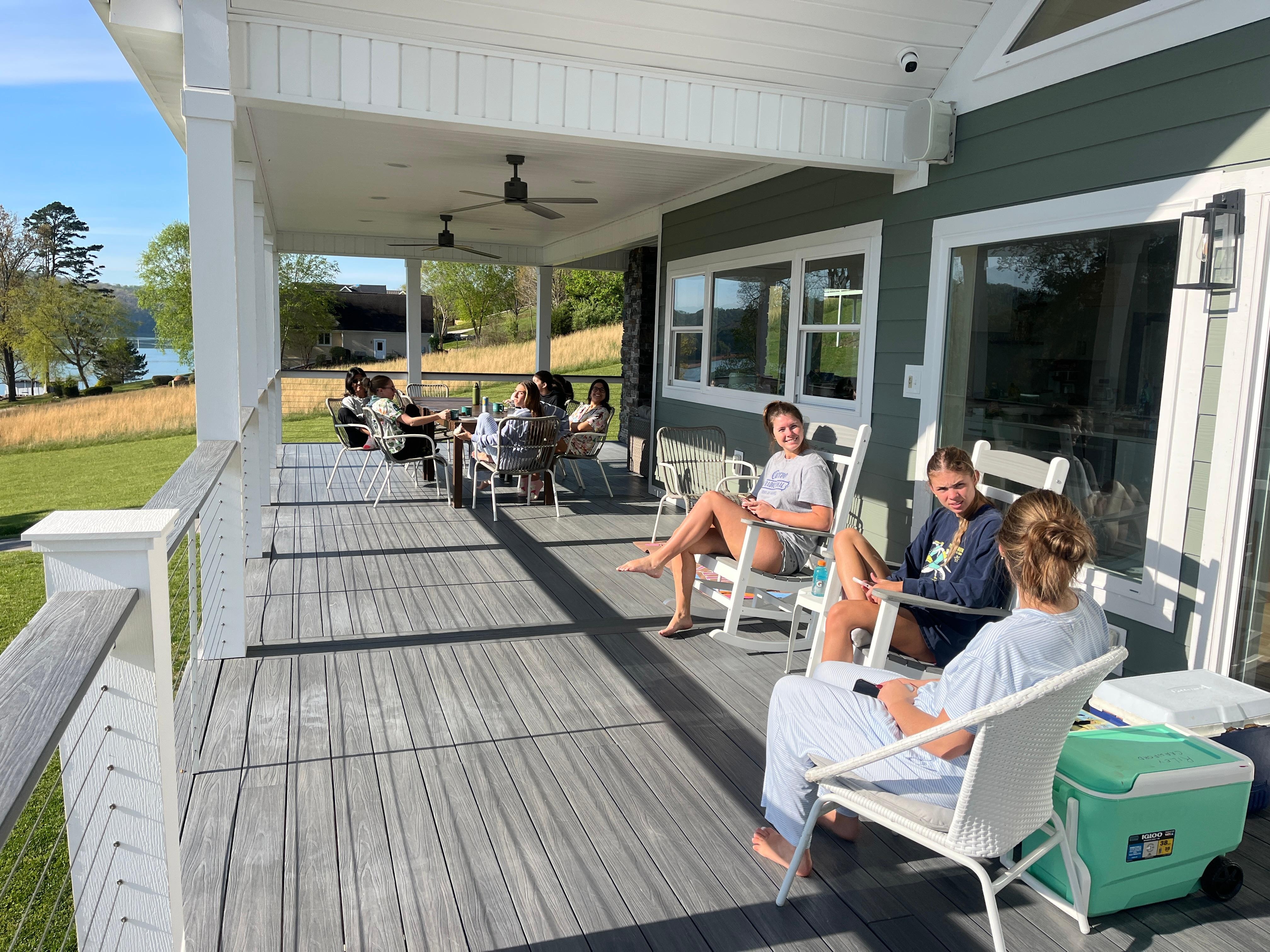 Enjoying morning coffee