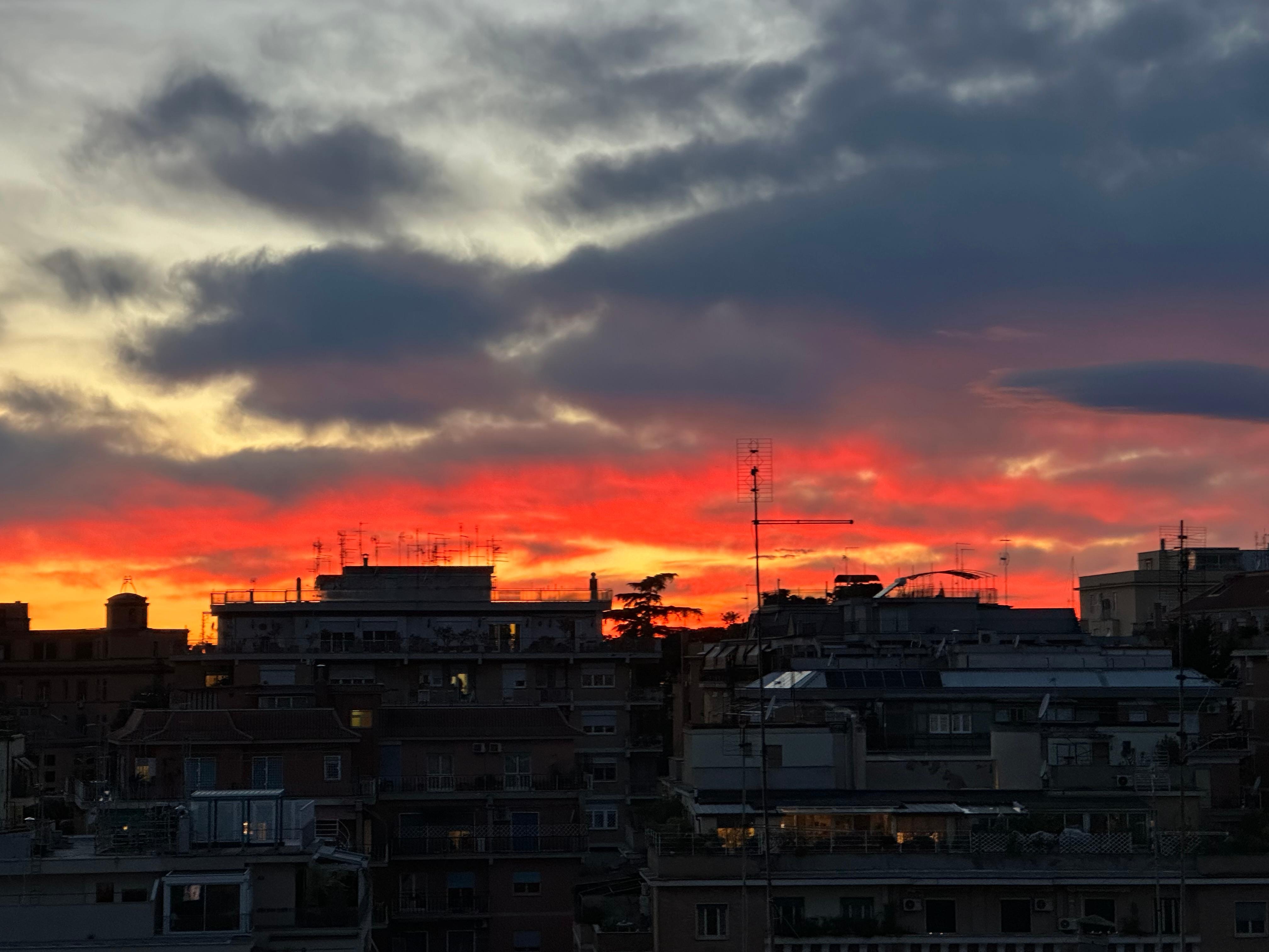  View from the balcony as night 