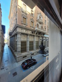 View from room onto side of the magnificent Bank Caja building.