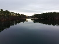Drone footage of the beautiful lake.