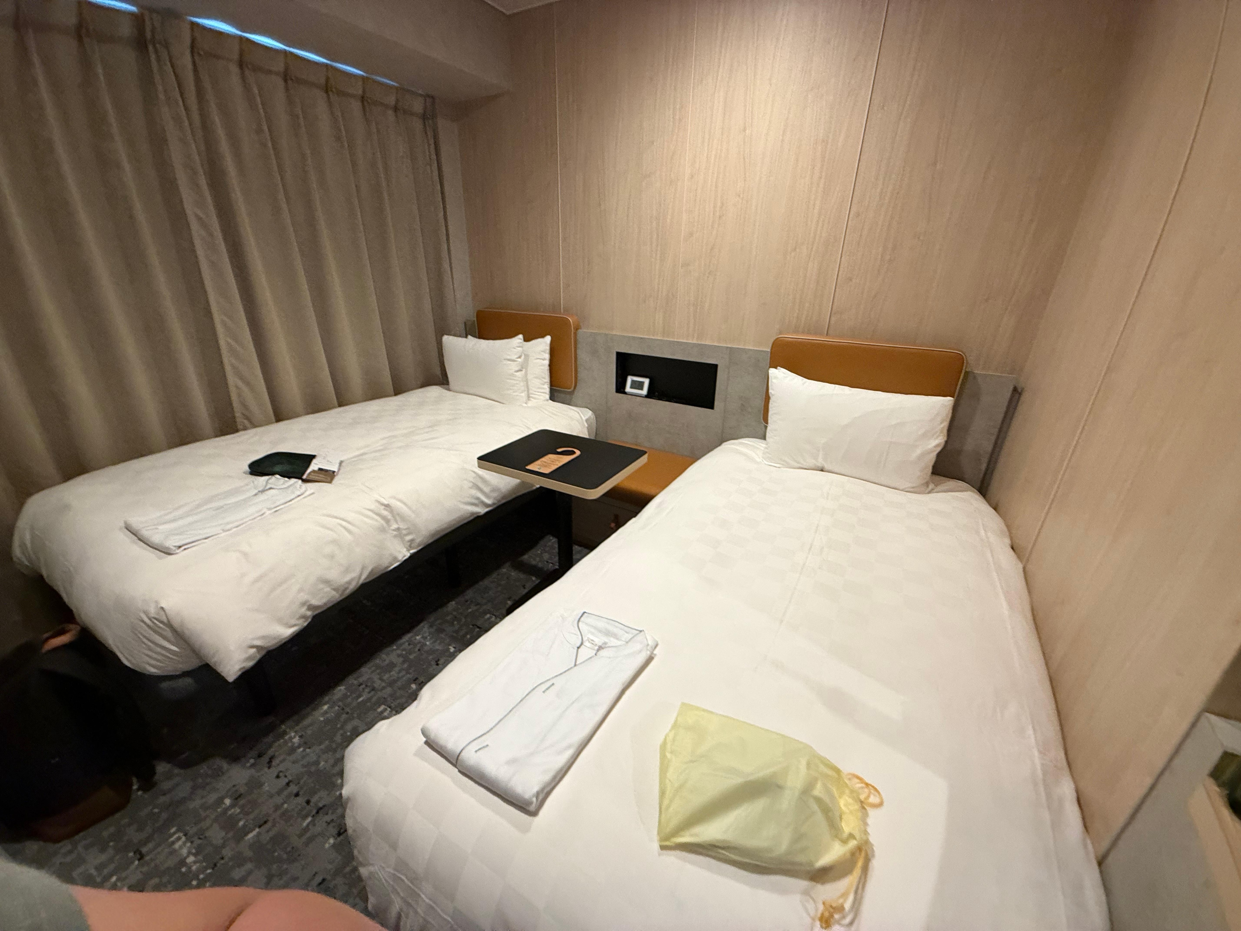 It is a small room with limited area to open oversized luggages
