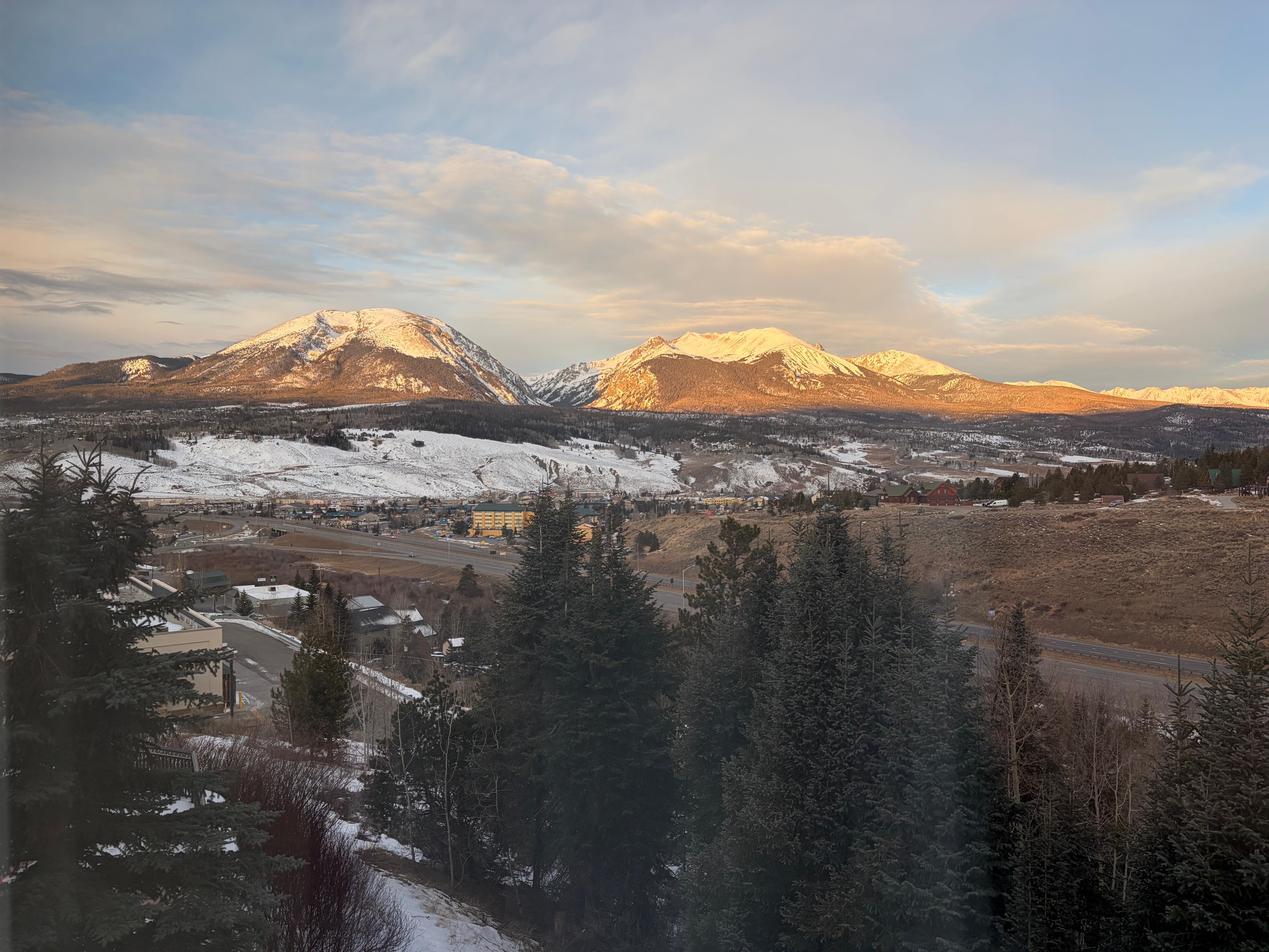 View from my room in morning with sunrise.