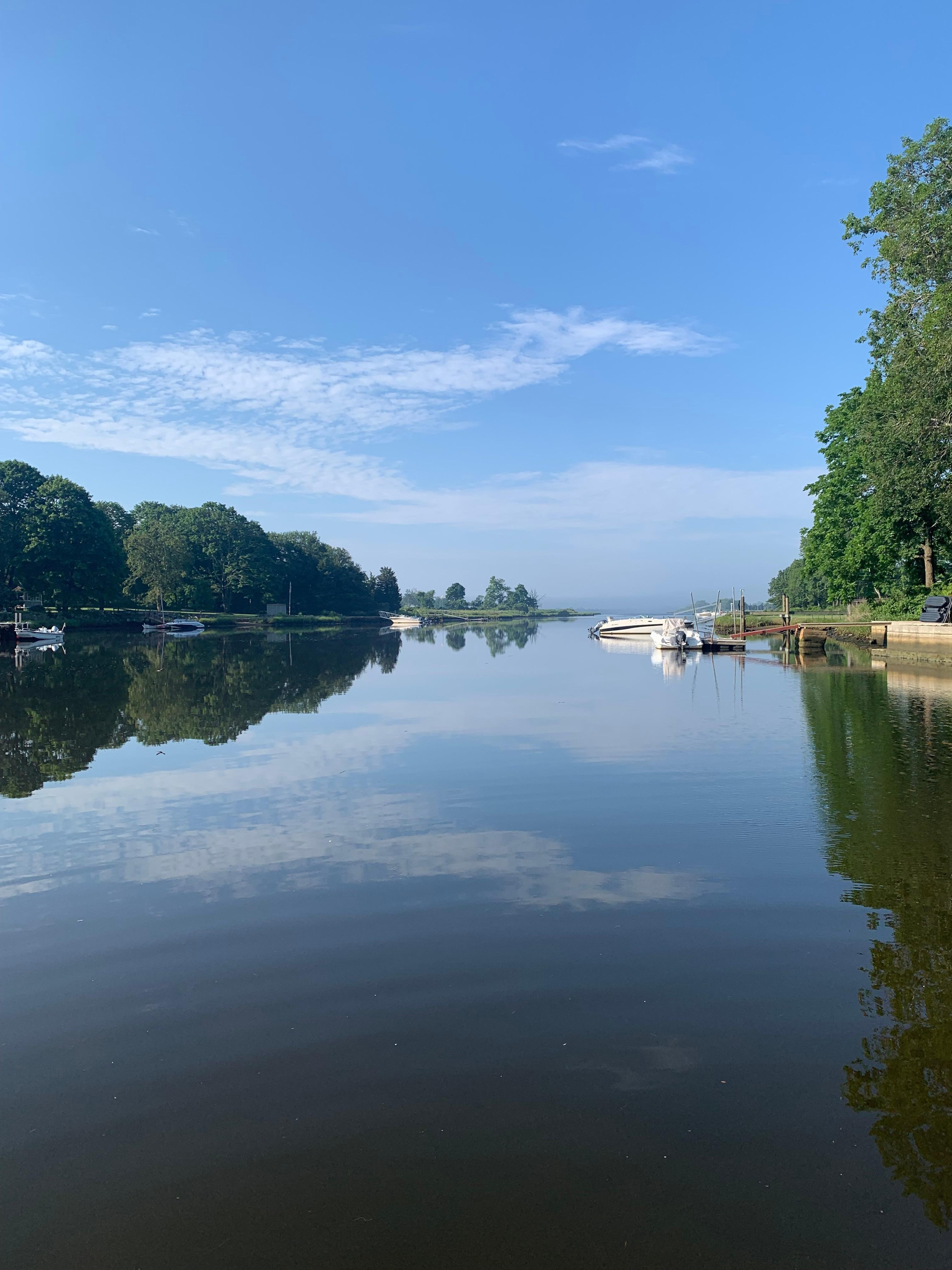 Quiet cove looking toward passage to Little Naragansett Bay