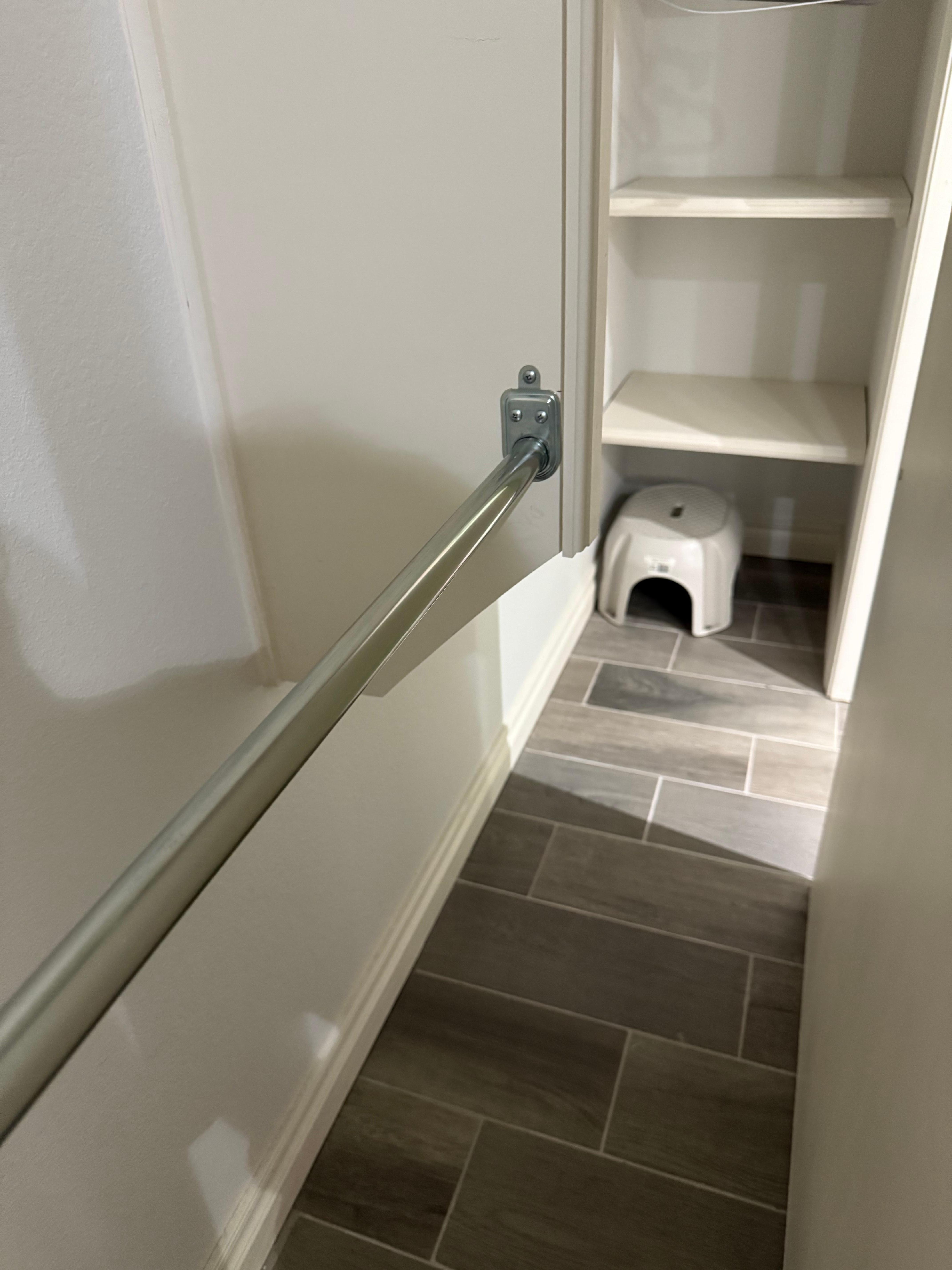 Big closet. We didn’t not know yo bring hangers so plan with that in mind. 