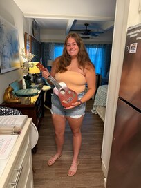 My daughter loved the ukulele and the book teaching you to play in the condo!