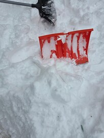 Here's the broken shovel that was provided by the hotel.