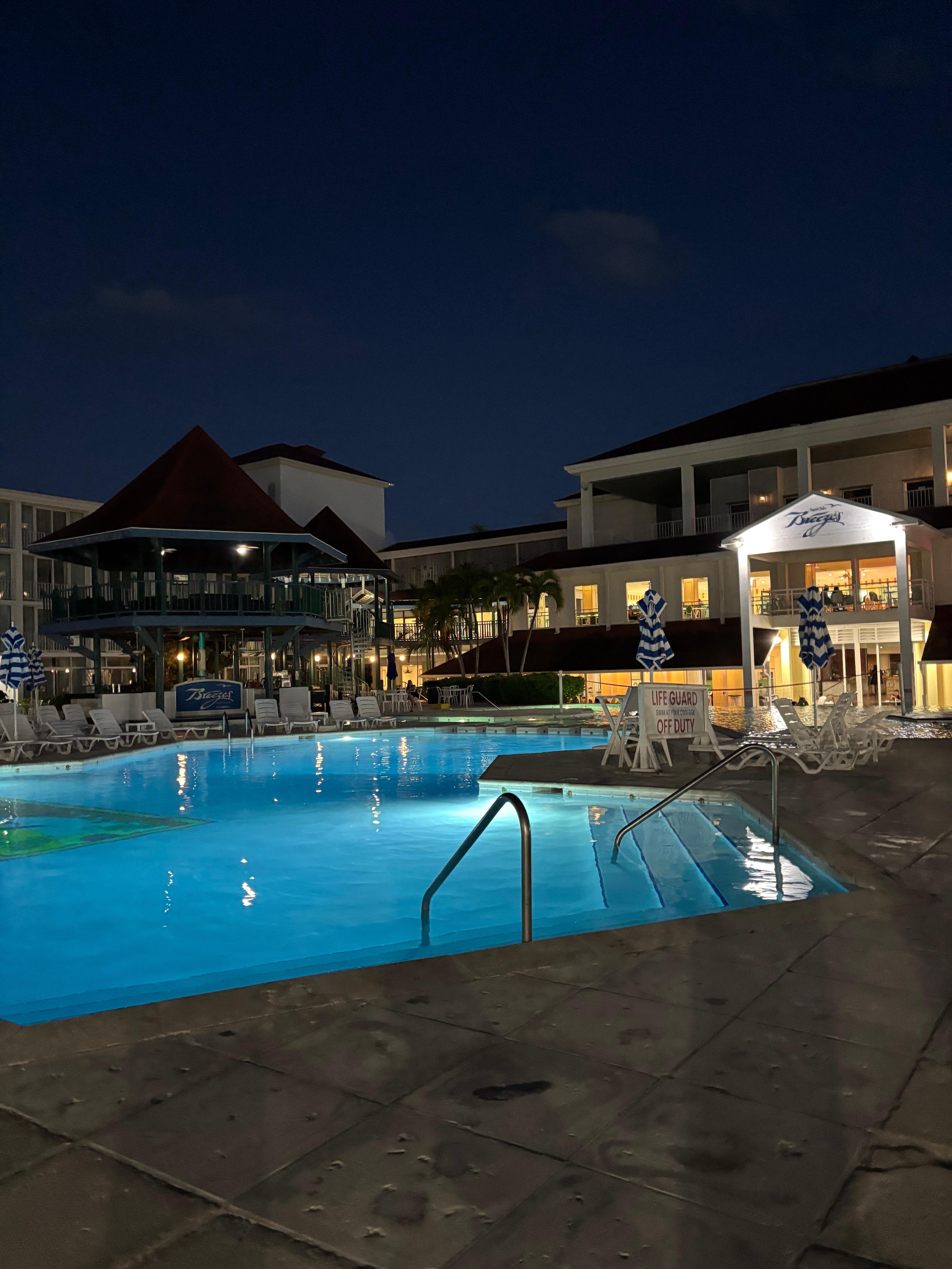 Poolside at night