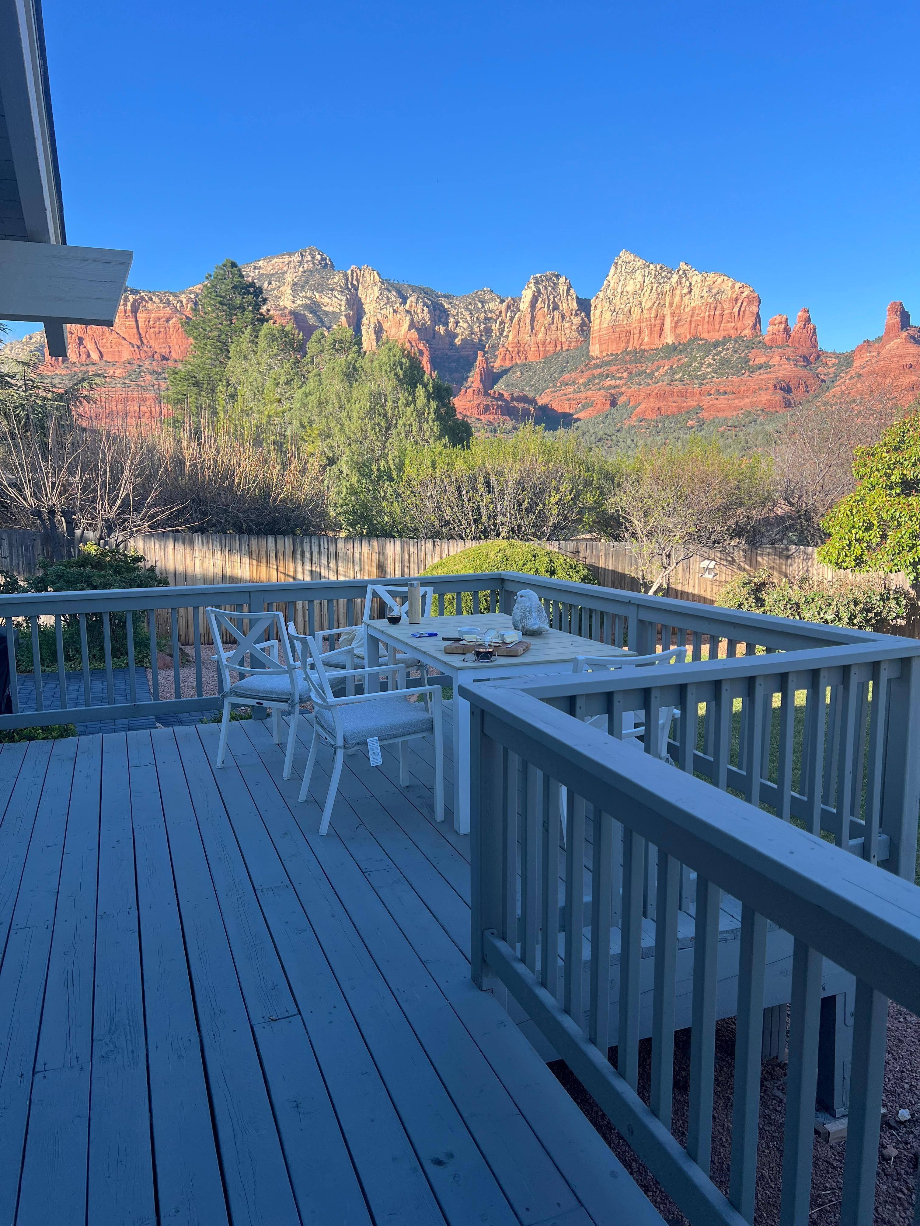 Appetizers on the porch.