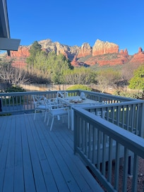 Appetizers on the porch.