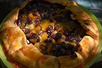 Blueberry and apricot galette, made at home using ingredients from the local market
