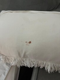 pillows with stains